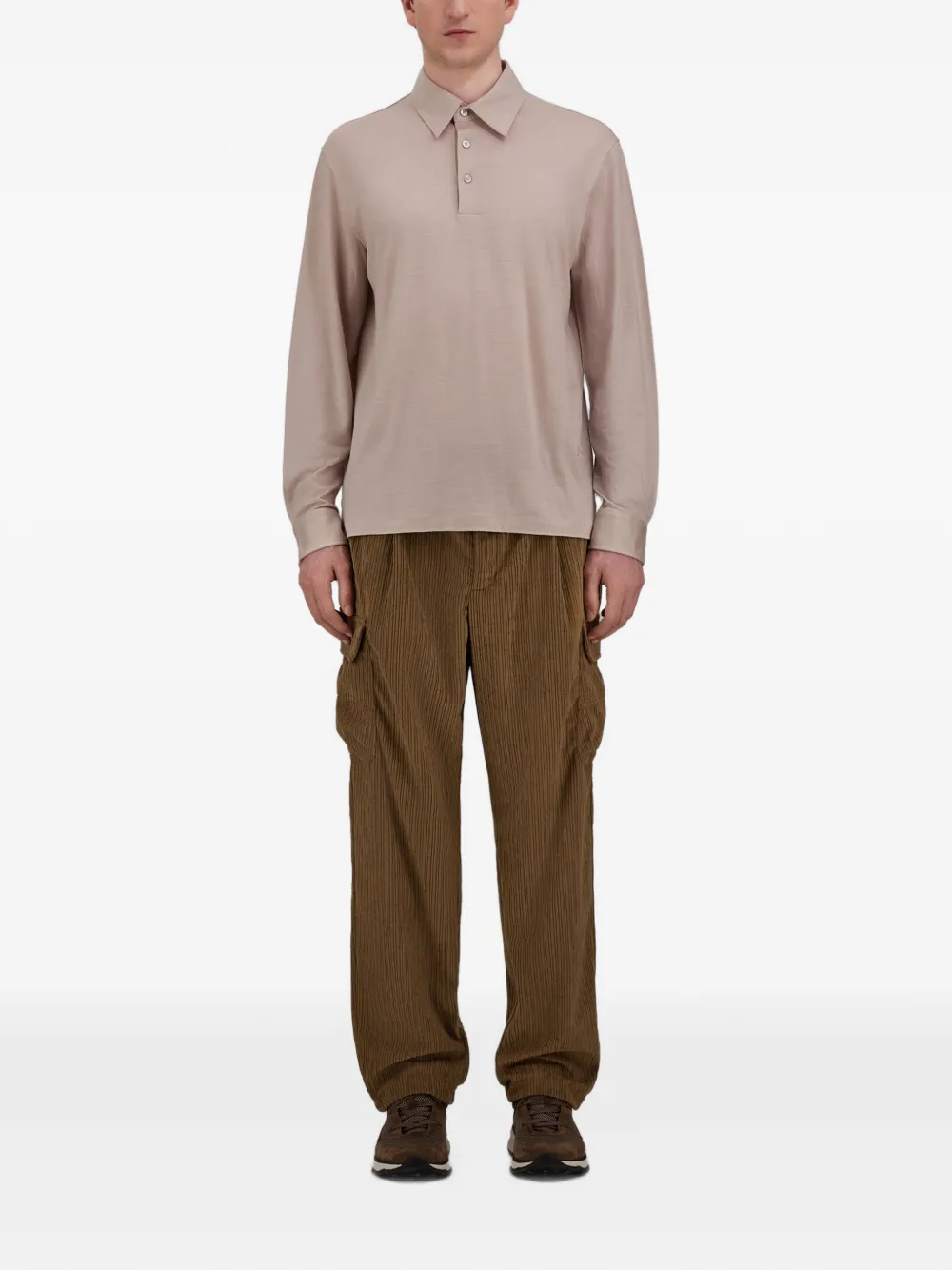 Herno wool polo shirt Beige