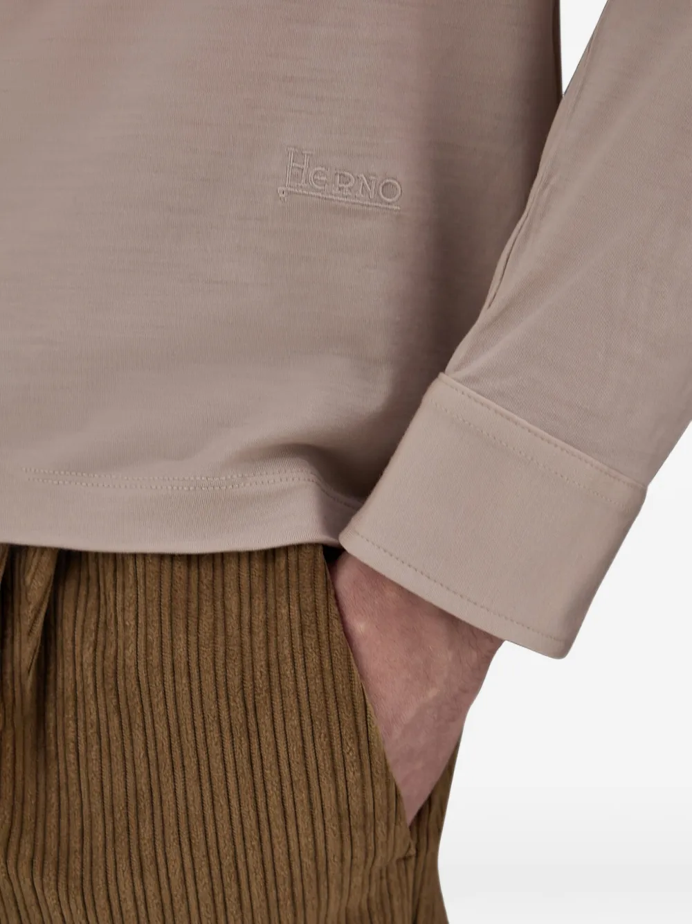 Herno wool polo shirt Beige