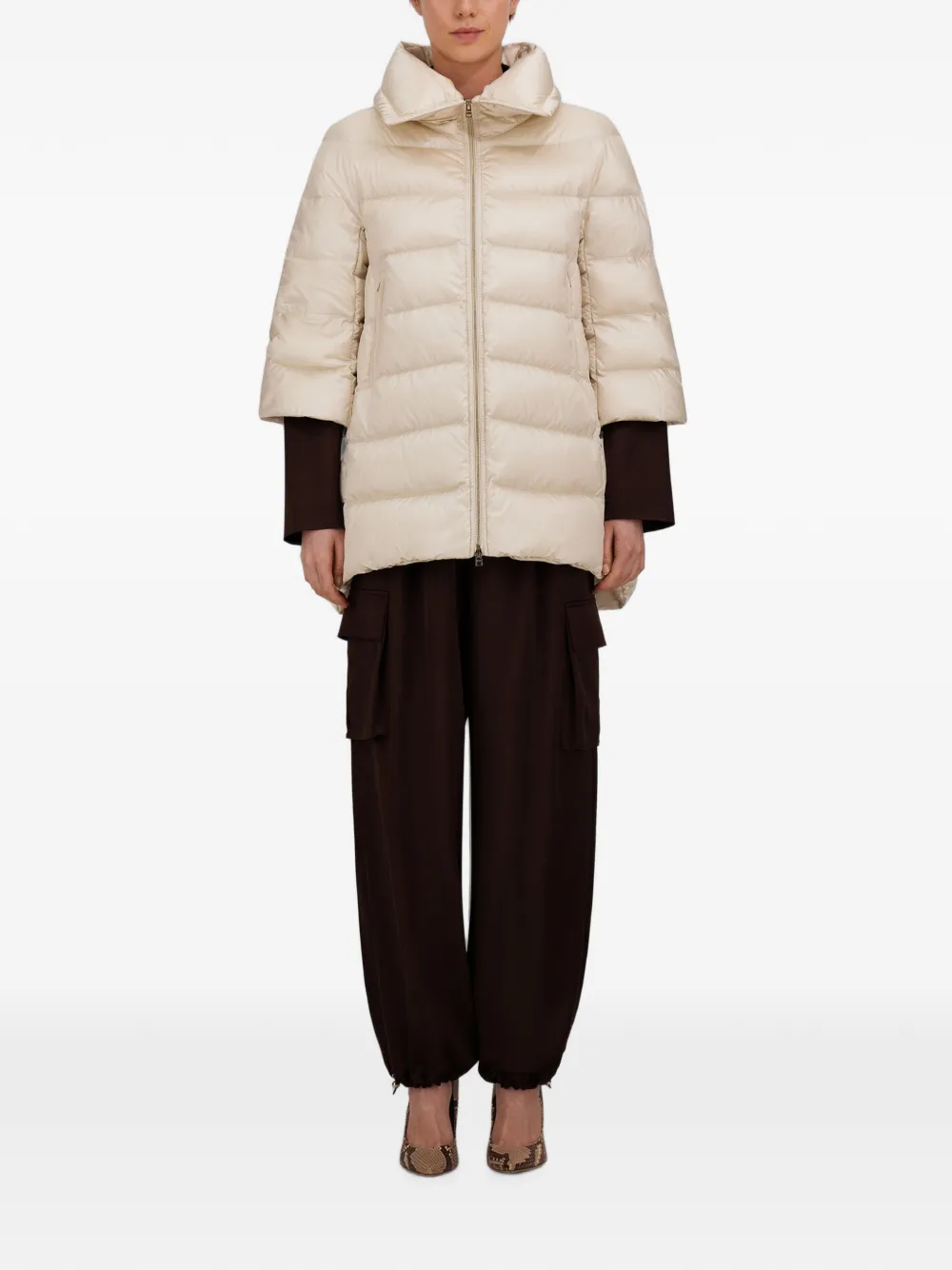 Herno Cleofe gewatteerde jas Beige