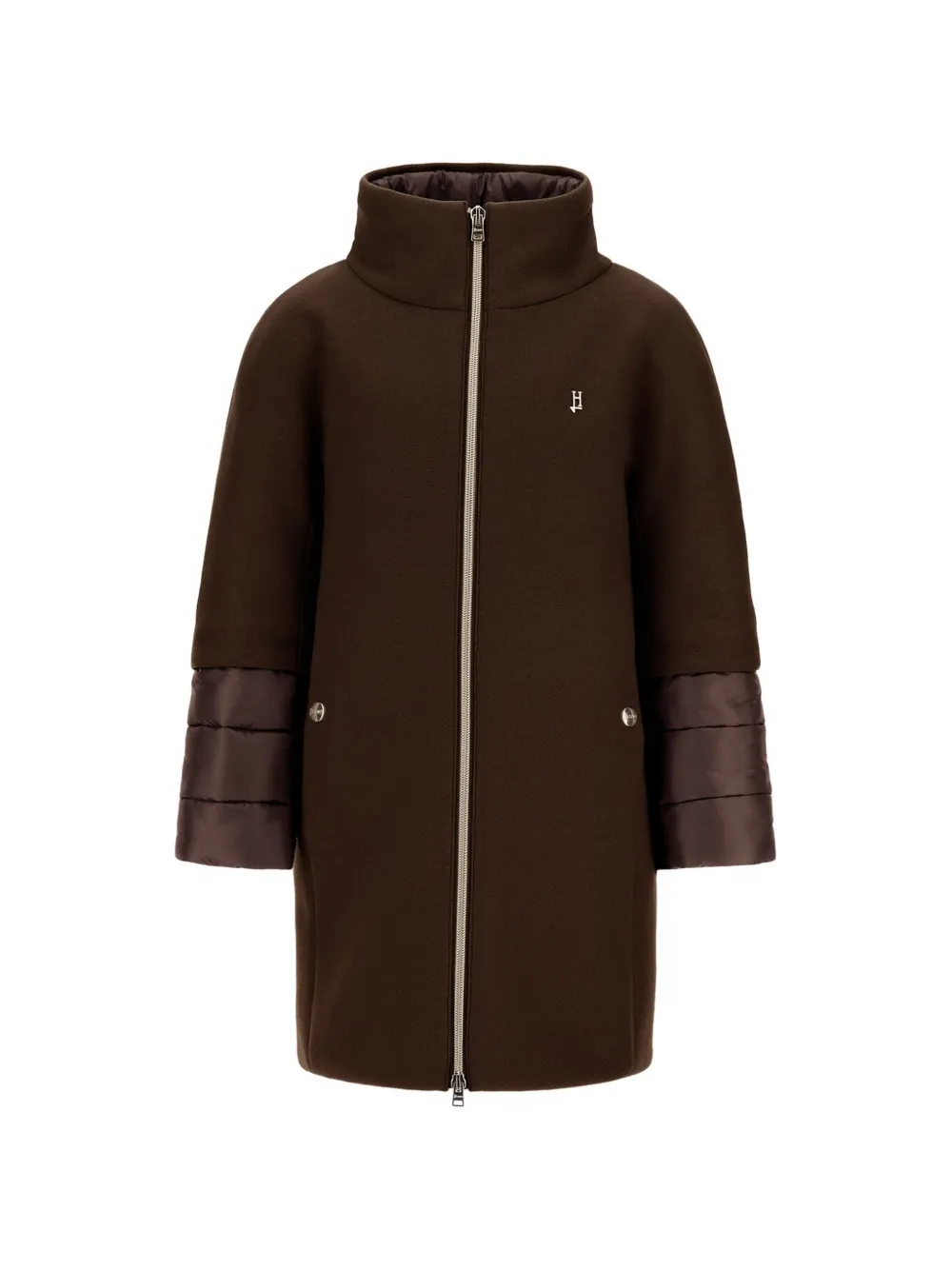 Herno Kids Cappotto imbottito con inserti - Marrone