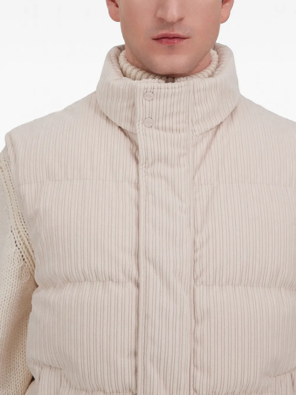 Herno Ribfluwelen bodywarmer Wit