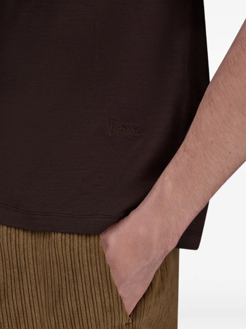 Herno Jersey T-shirt Bruin