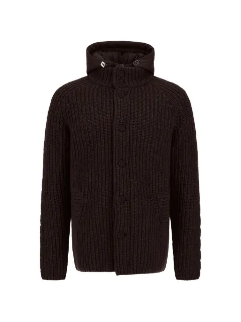 Herno cable-knit hooded jacket