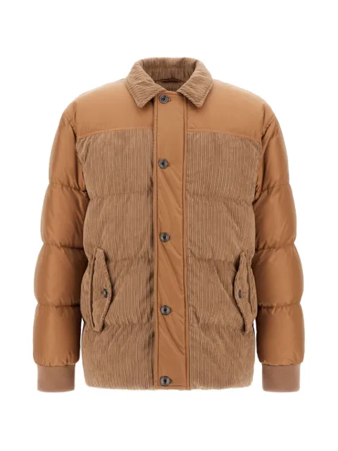 Herno corduroy-panelled padded jacket