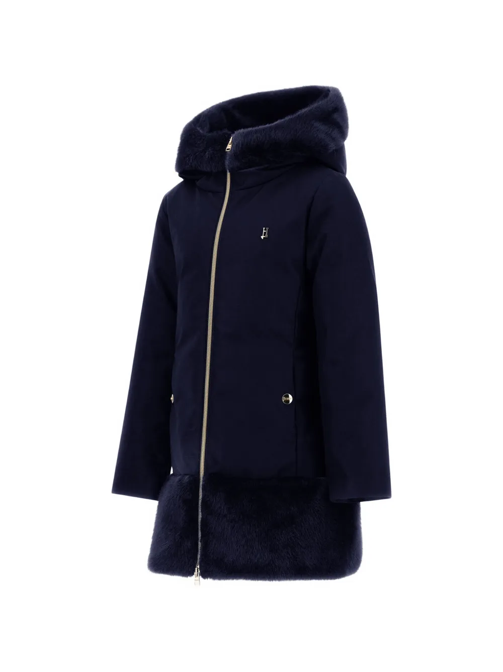 Herno Kids Jas met imitatiebont Blauw