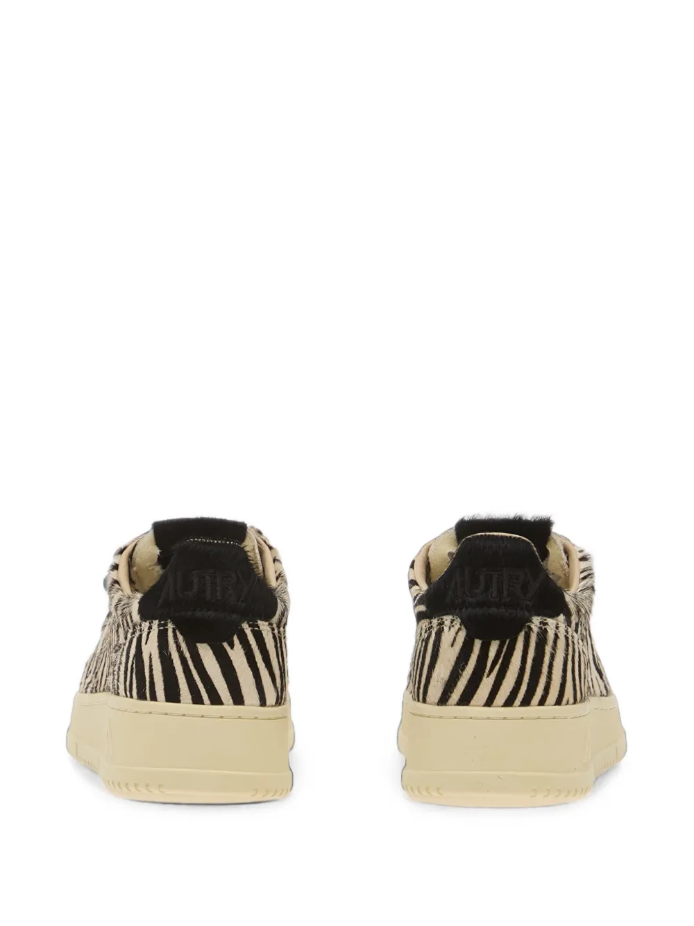 Autry Medalist zebra-print pony-hair sneakers Beige