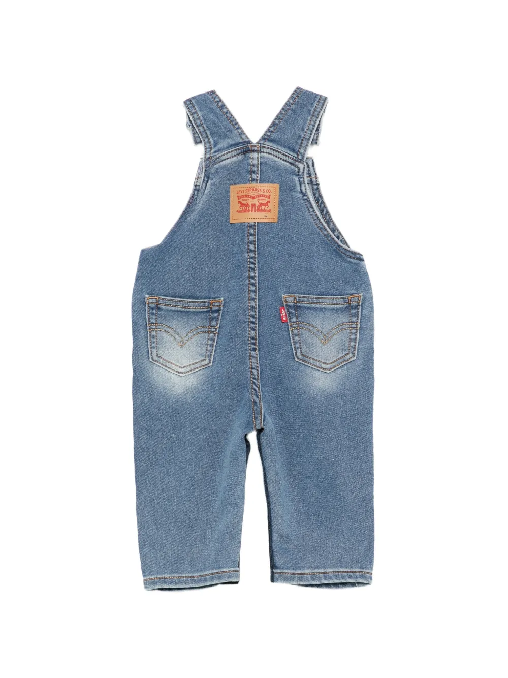 Levi's Kids faded denim dungaree Blauw