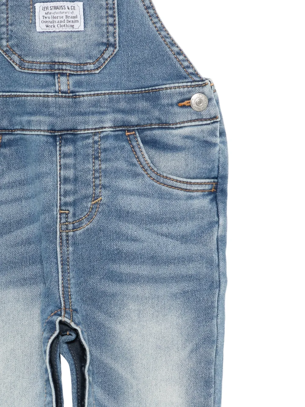Levi's Kids faded denim dungaree Blauw