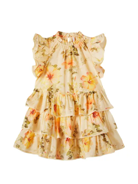 ZIMMERMANN Kids Abito a fiori con ruches
