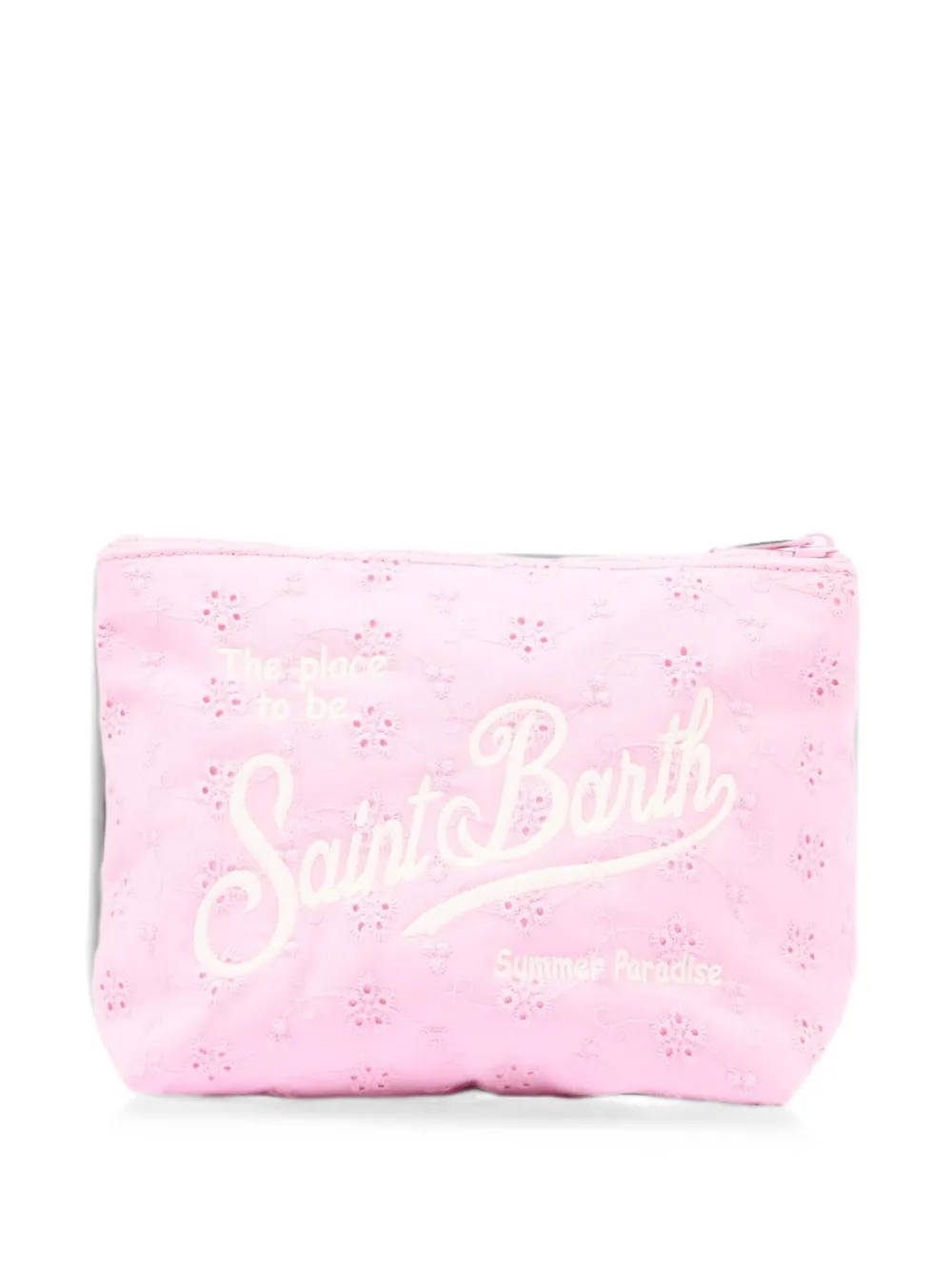 MC2 Saint Barth Clutch met bloemenkant Roze