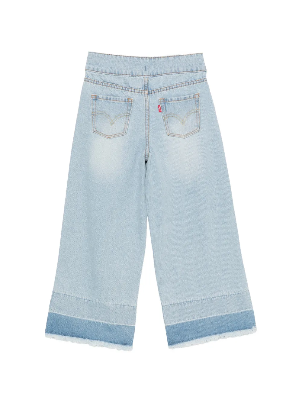 Levi's Kids braided-waistband frayed jeans Blauw