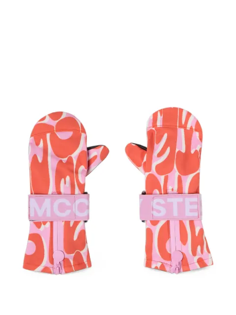 Stella McCartney Kids logo-print touch-strap mittens