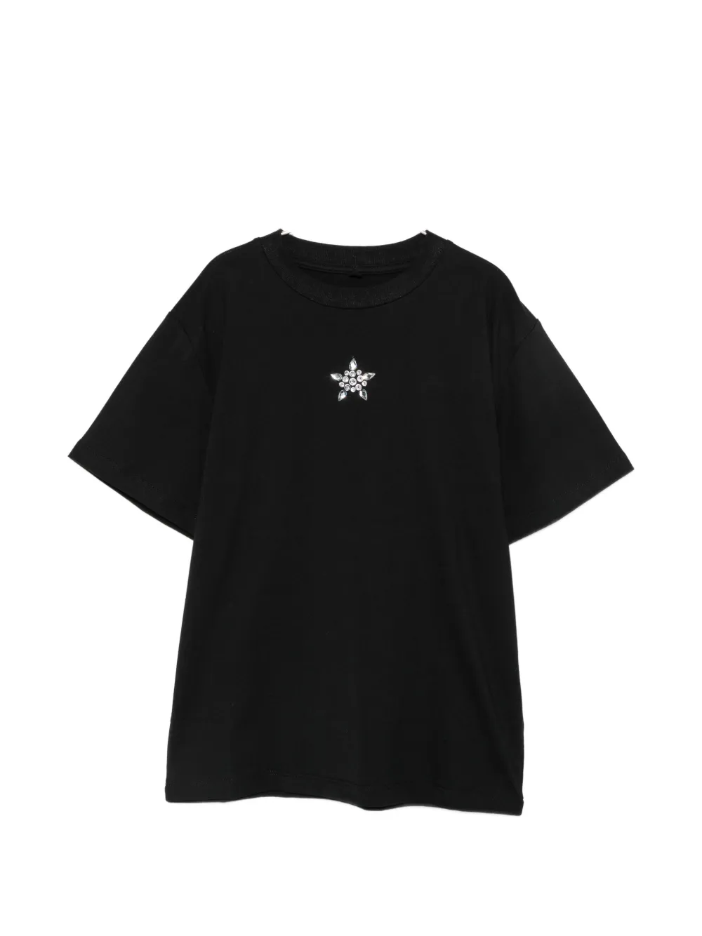 Stella McCartney Kids rhinestone star-appliqué T-shirt - Nero