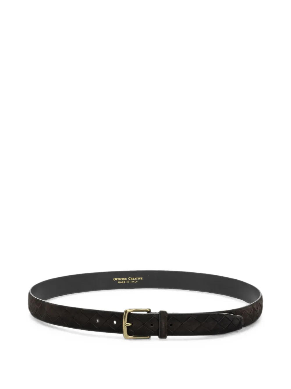 Officine Creative woven suede belt - Marrone