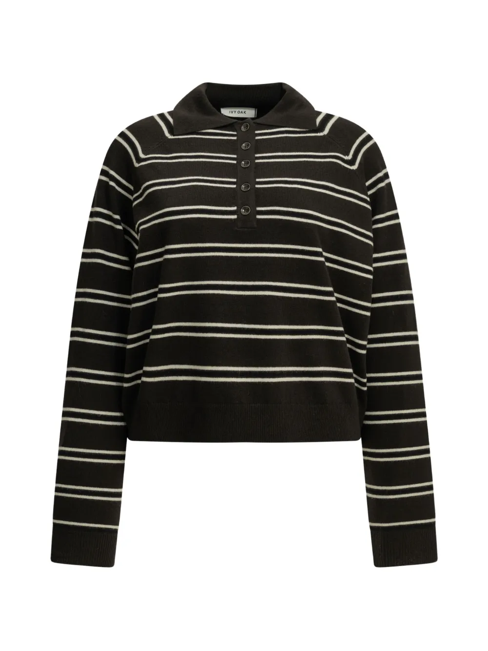 IVY OAK Iofarleigh striped long-sleeve polo sweater