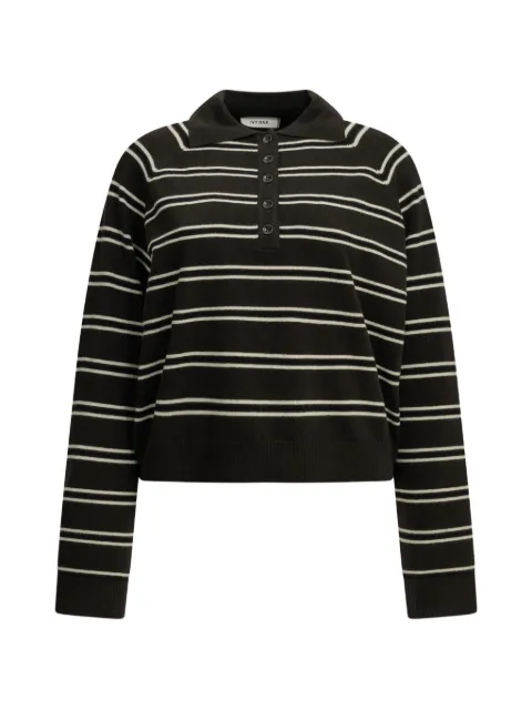 IVY OAK Iofarleigh striped long-sleeve polo sweater