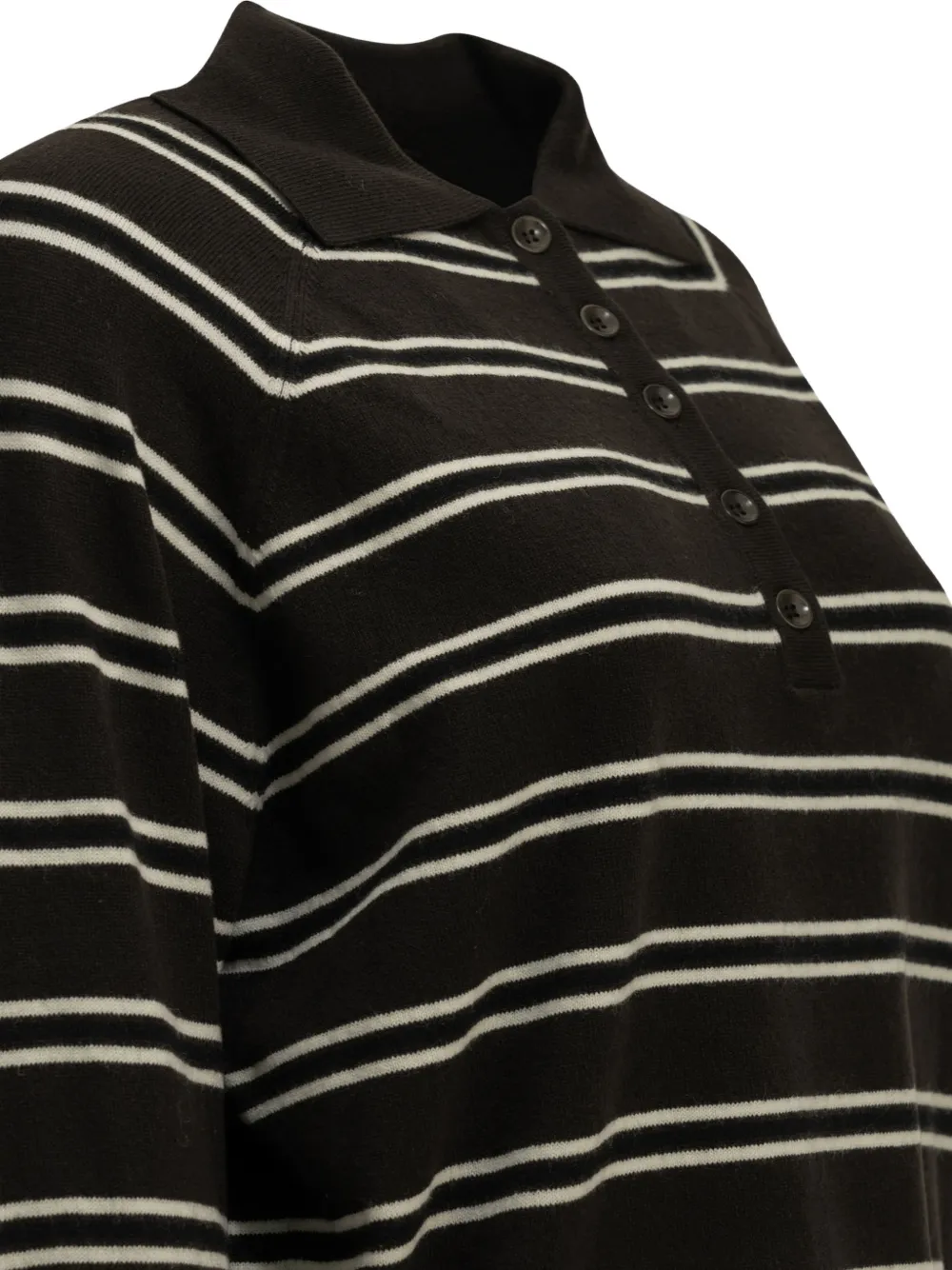 IVY OAK Iofarleigh striped long-sleeve polo sweater Bruin