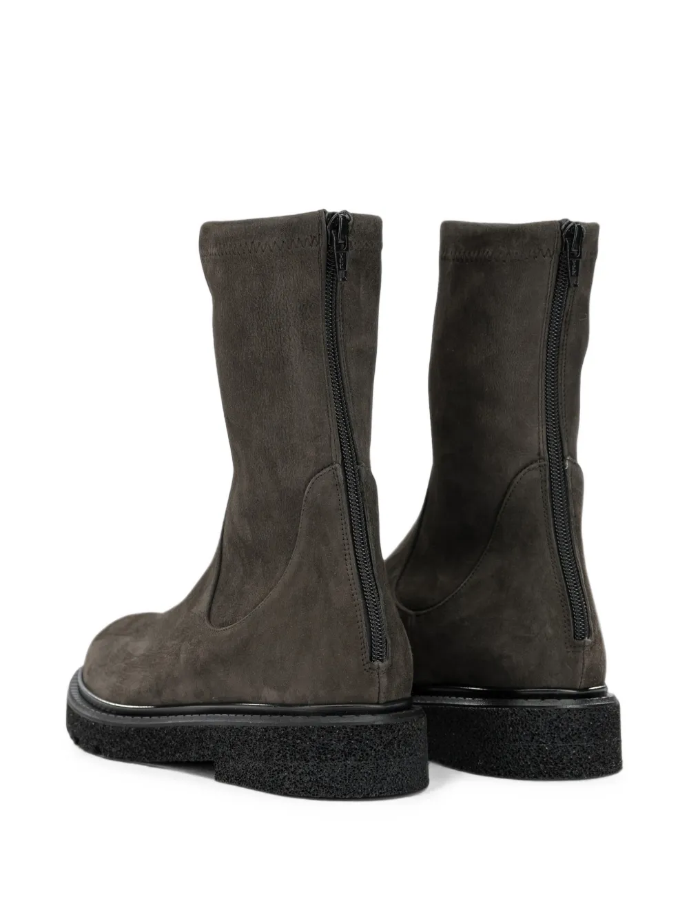 GUGLIELMO ROTTA suede zip-up boots Grijs