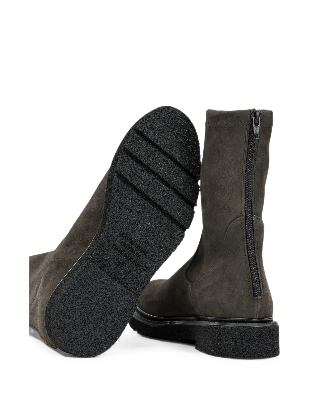 GUGLIELMO ROTTA suede zip-up boots Grijs