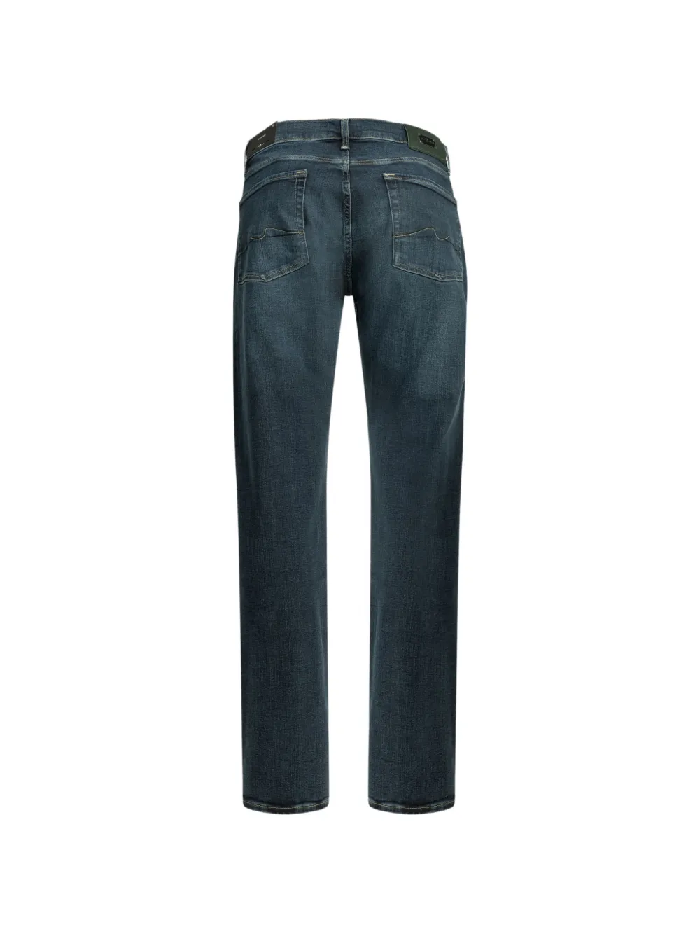 7 For All Mankind Slimmy jeans met logo-patch Blauw