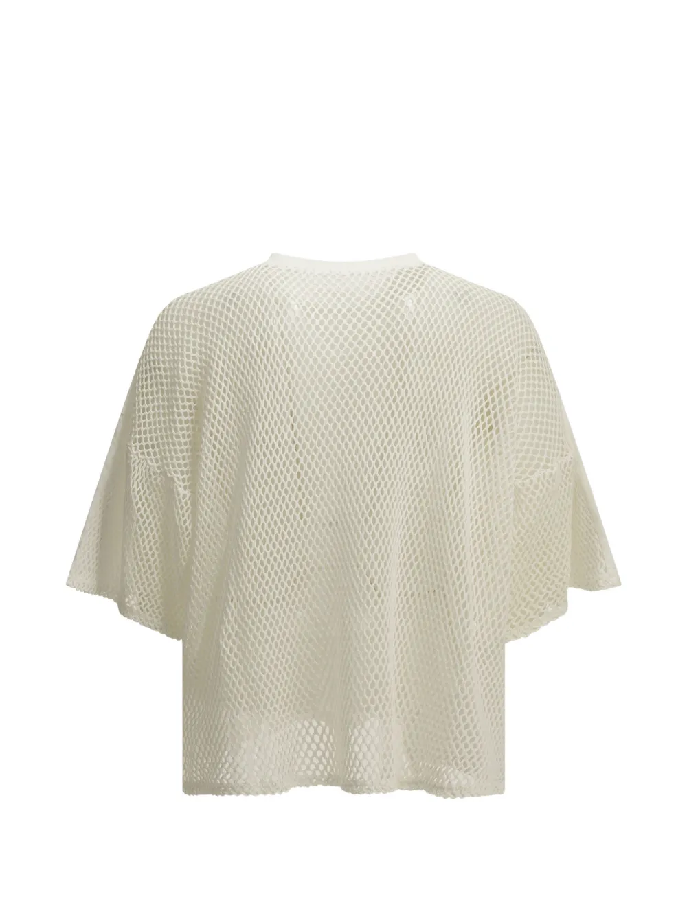KAPITAL T-shirt met mesh achterkant en grafische print Beige