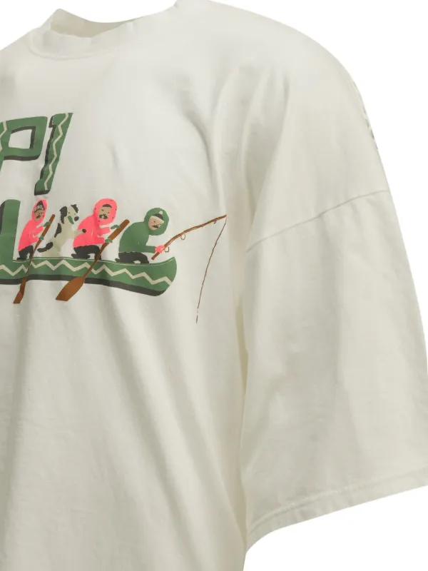 KAPITAL graphic-print mesh-back T-shirt | Neutrals | FARFETCH