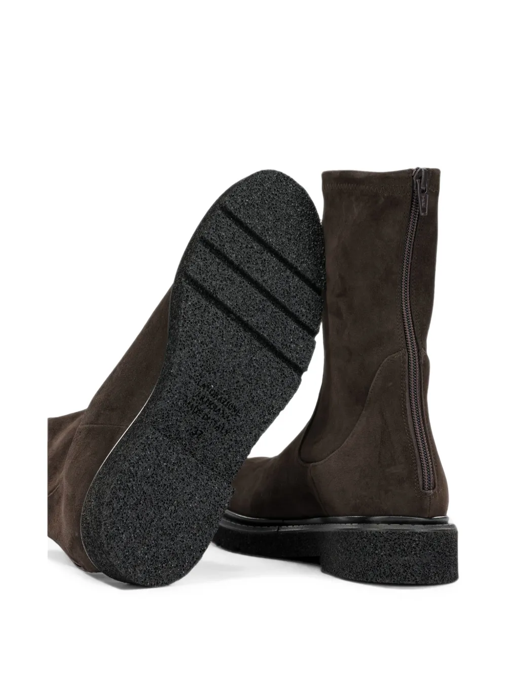 GUGLIELMO ROTTA suede rear-zip ankle boots Bruin