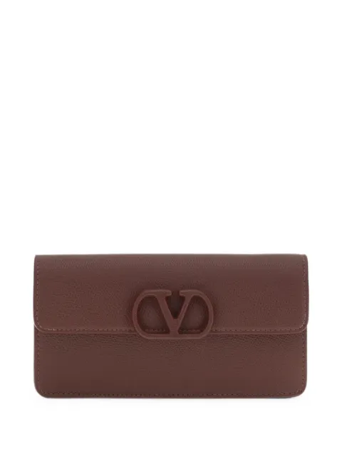 Valentino Garavani VLogo Signature grainy calfskin wallet with chain