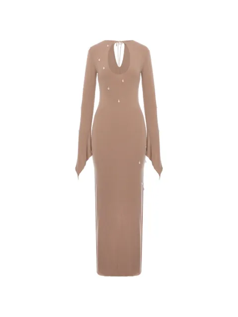 MANURÍ maxi crystal-embellished cut-out dress
