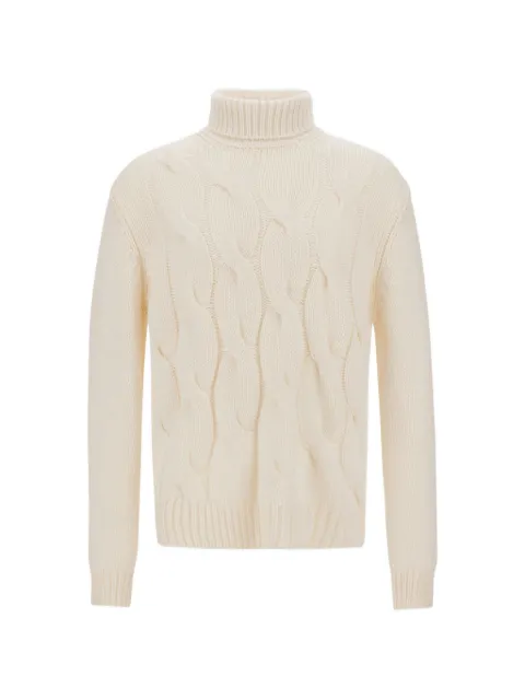 Herno cable-knit roll-neck sweater
