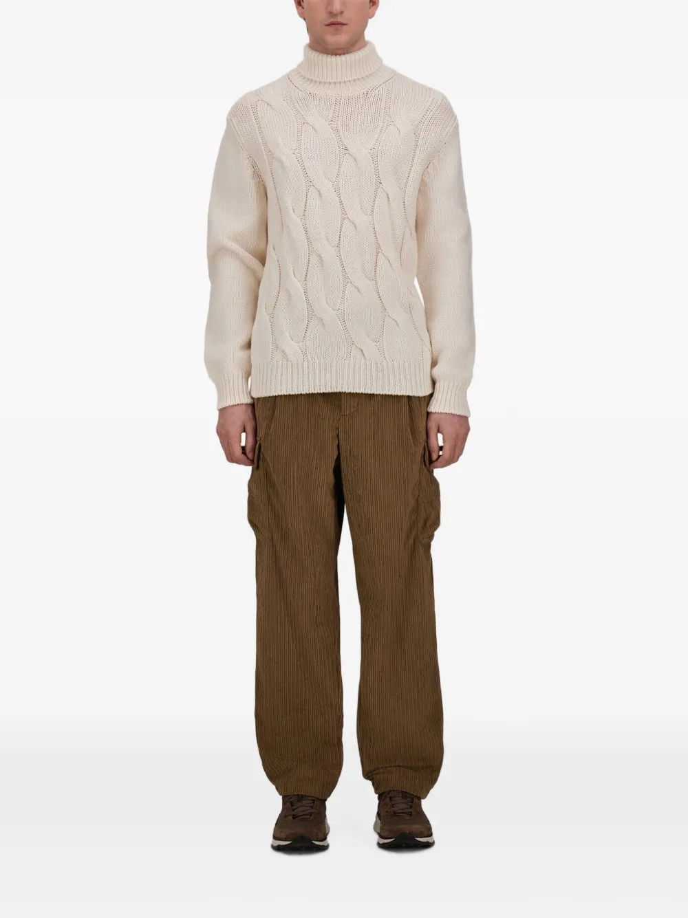 Herno Kabelgebreide coltrui Beige