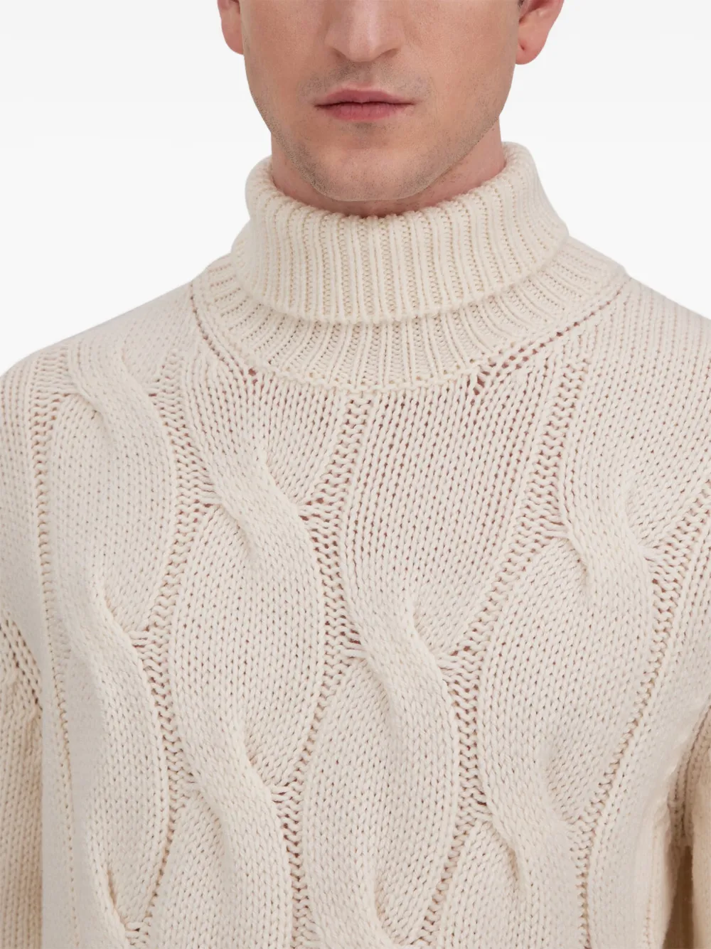 Herno Kabelgebreide coltrui Beige