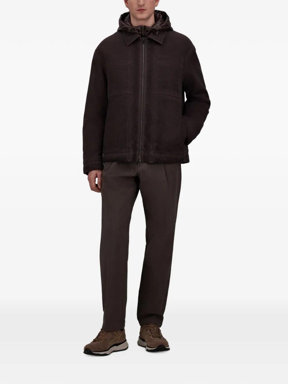 Herno Nylon Ultralight jack met capuchon Bruin