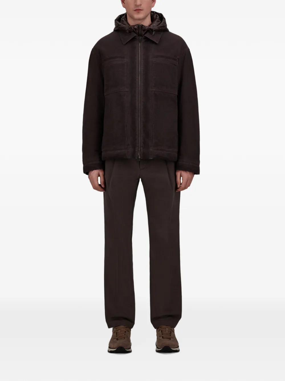 Herno Nylon Ultralight jack met capuchon Bruin