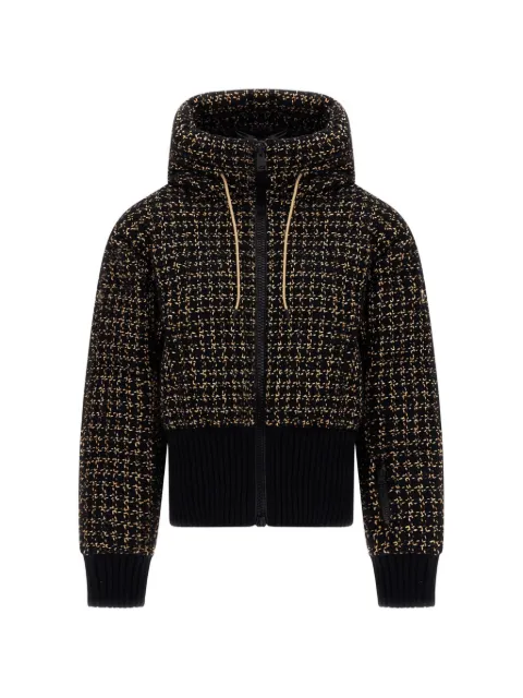 Herno bouclé-knit hooded jacket