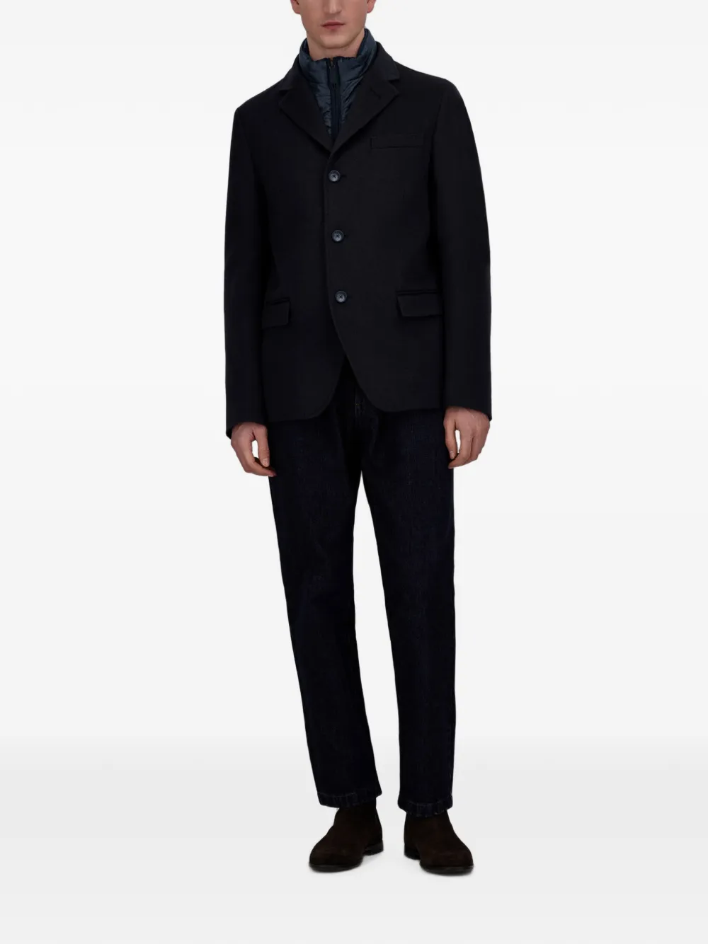 Herno Nylon Ultralight blazer met gewatteerd inzetstuk Blauw