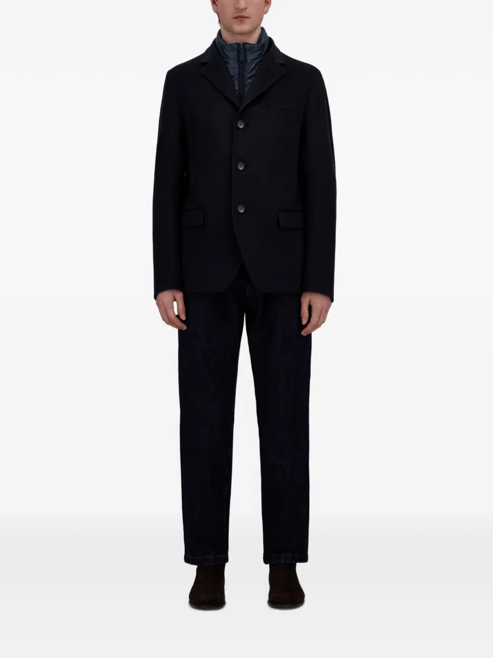 Herno Nylon Ultralight blazer met gewatteerd inzetstuk Blauw