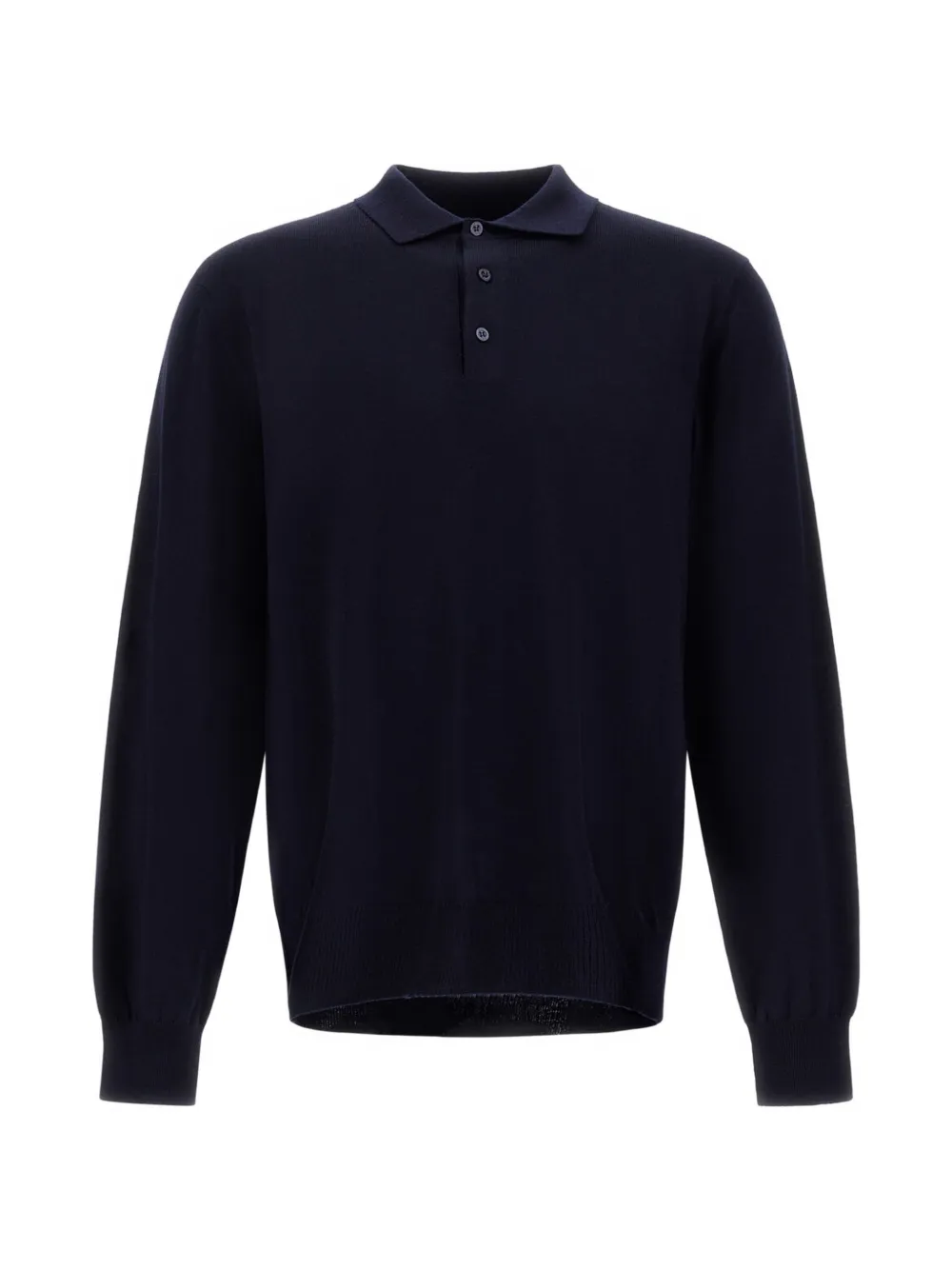 Herno Poloshirt met geribbelde zoom en lange mouwen Blauw