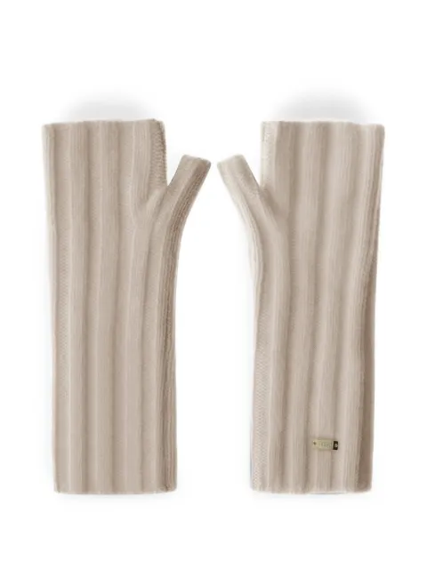 Herno ribbed-knit cashmere fingerless gloves