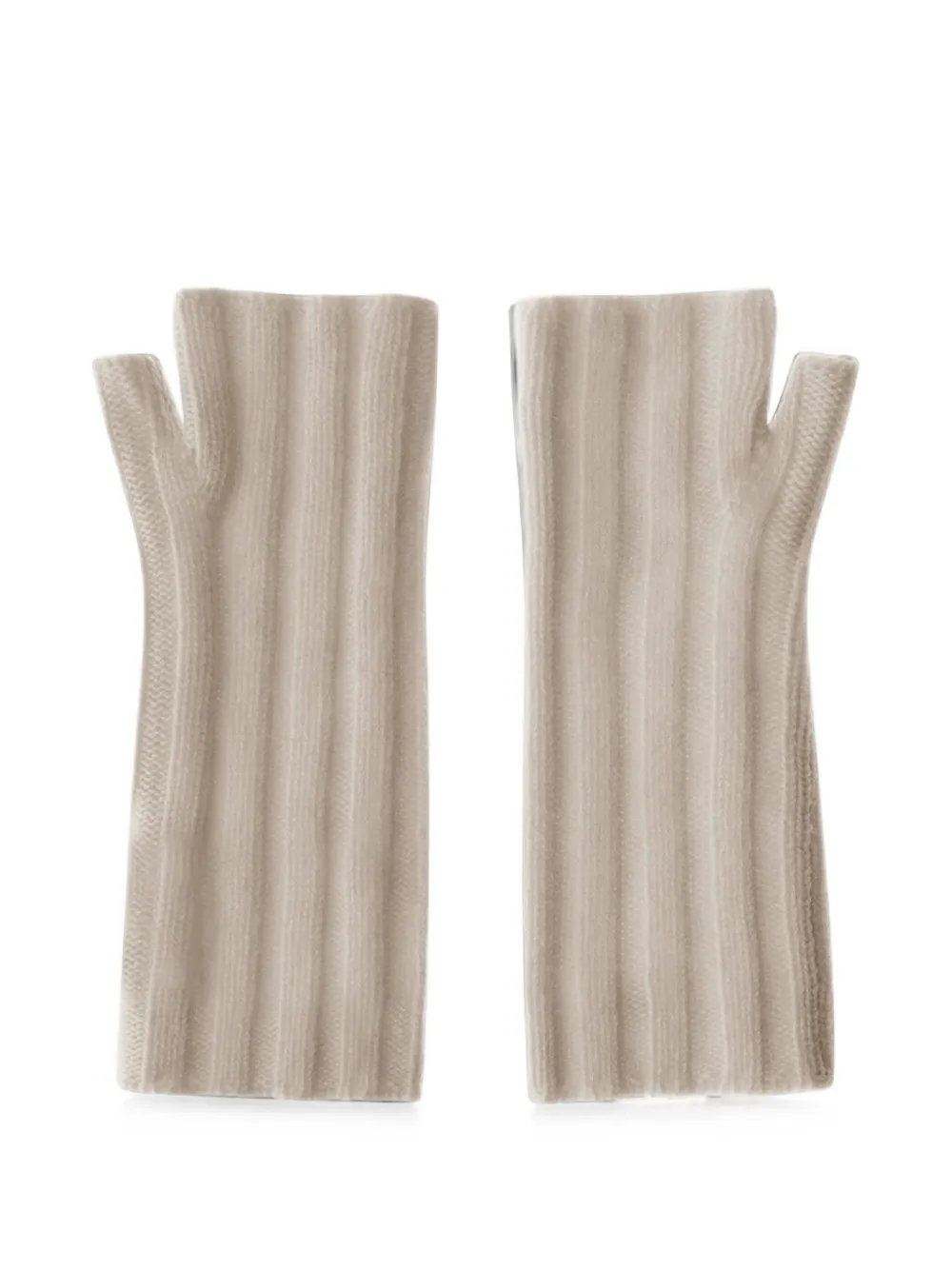 Herno Ribgebreide vingerloze handschoenen van kasjmier Beige