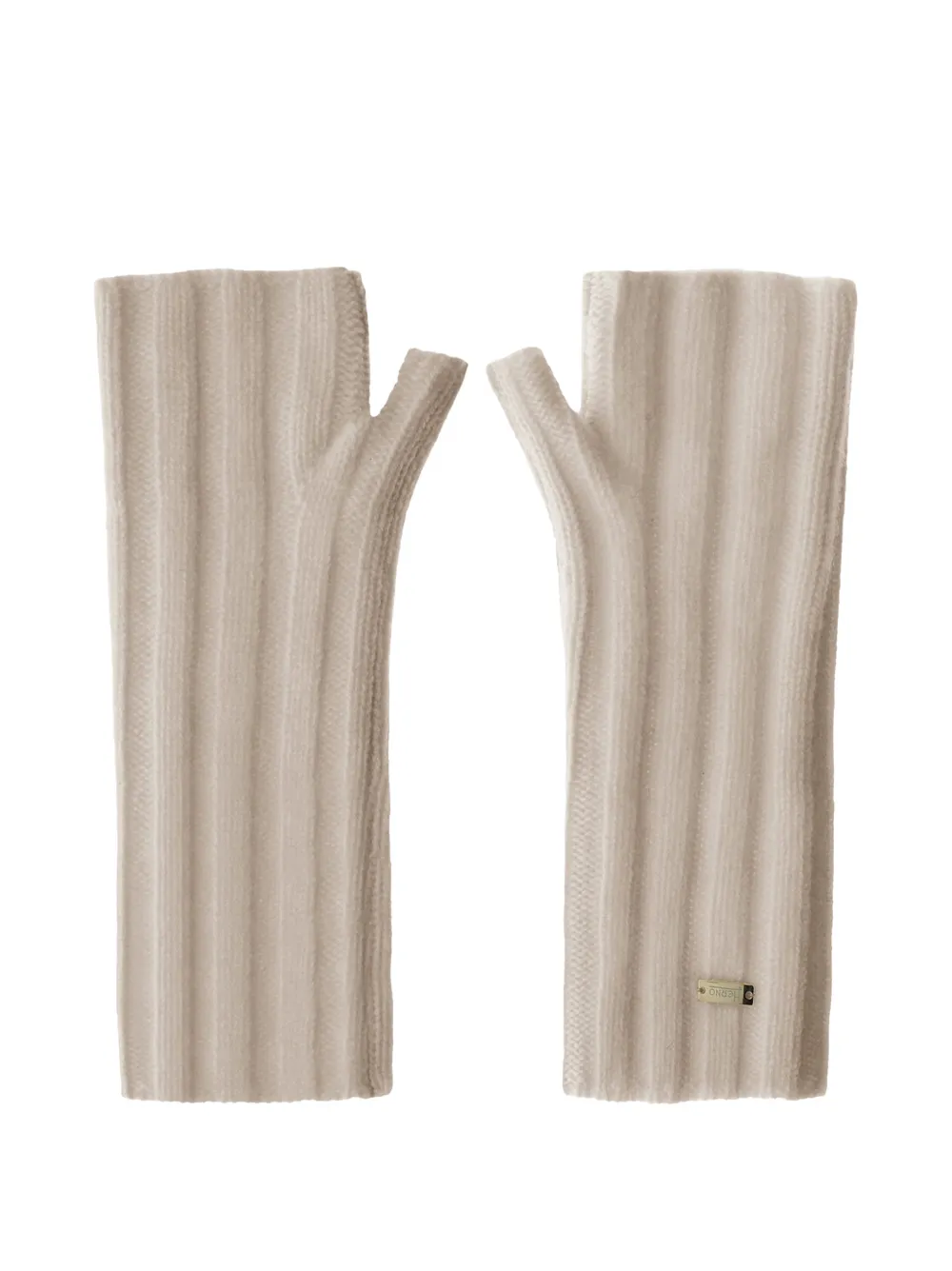 Herno Guanti a coste in cashmere con mezze dita - Toni neutri