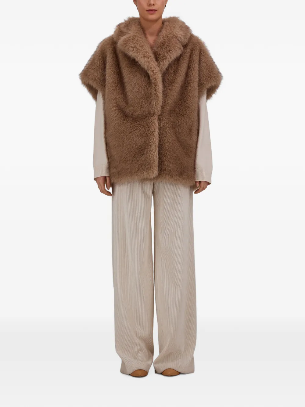 Herno Top van imitatiebont Beige