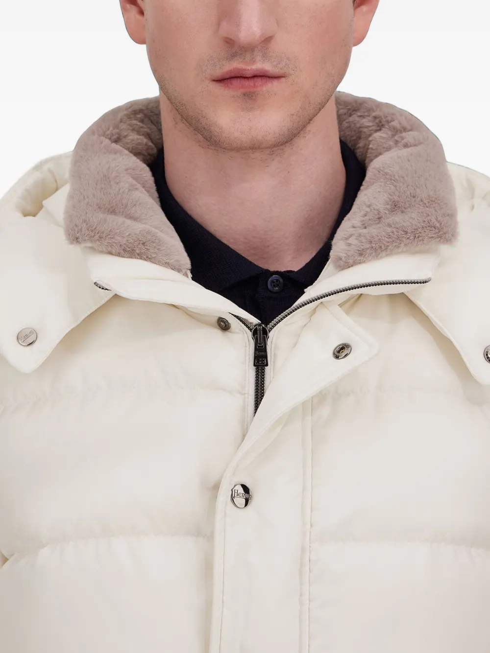 Herno Gewatteerde parka met capuchon Wit