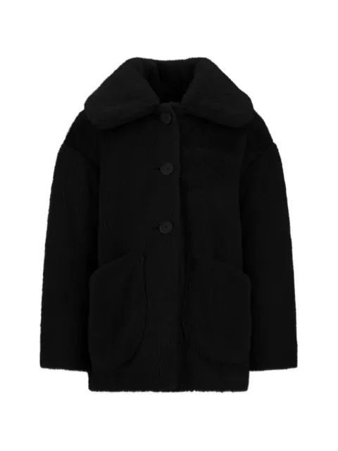 Herno Kids lapel-collar faux-fur coat