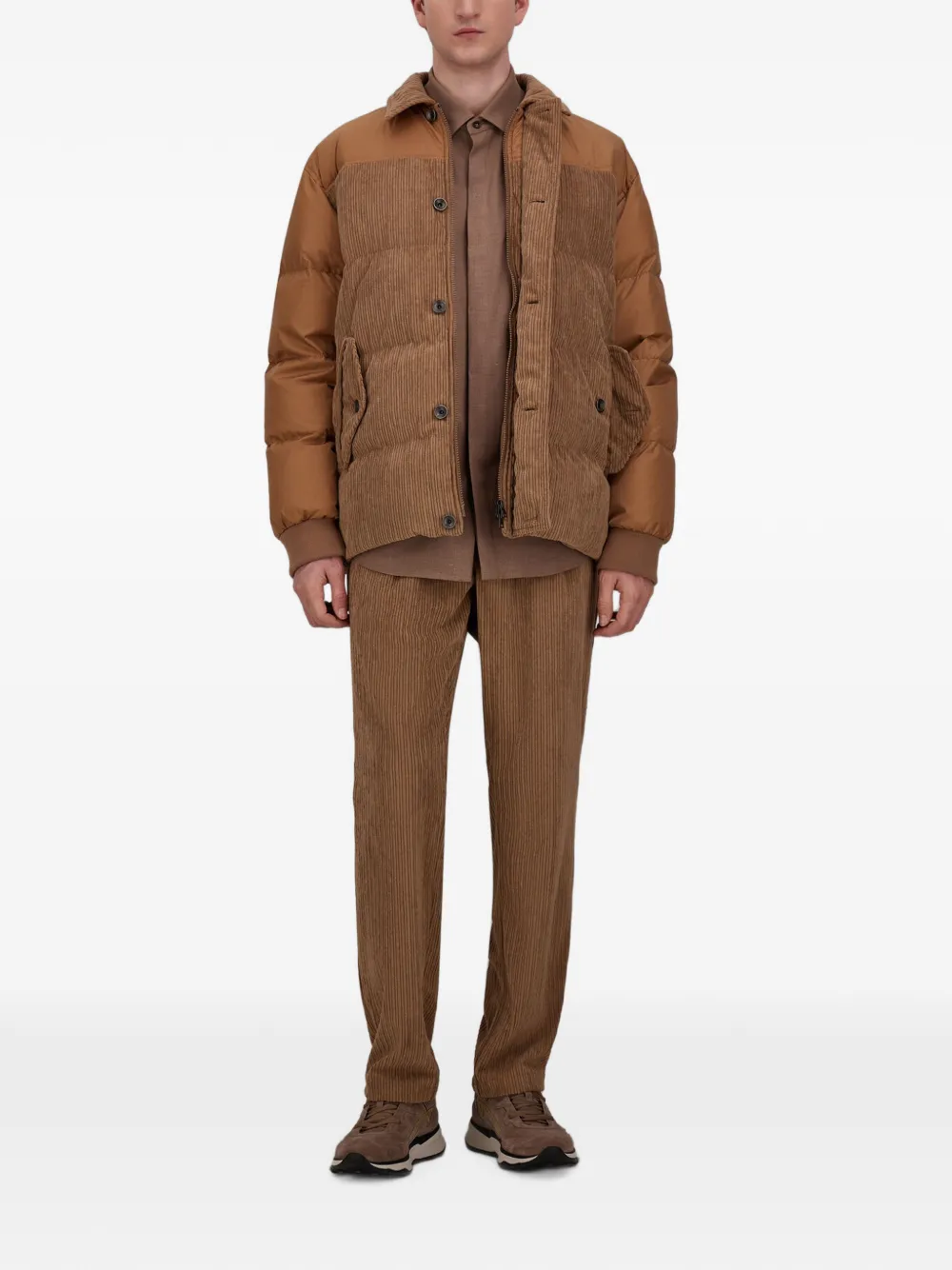 Herno Overhemd met gabardine-textuur Bruin