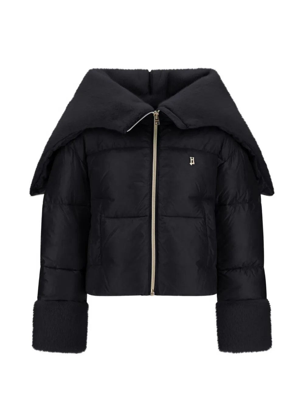Herno Kids Giacca ultraleggera in pelliccia sintetica - Nero