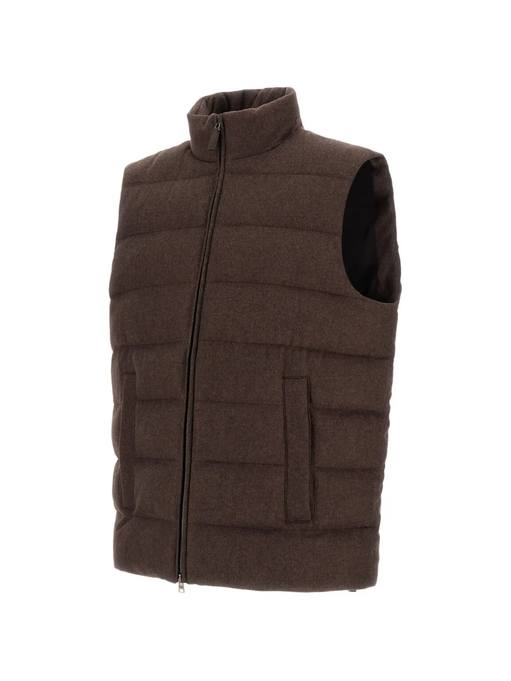 Herno Gewatteerde bodywarmer van kasjmier-zijde Bruin