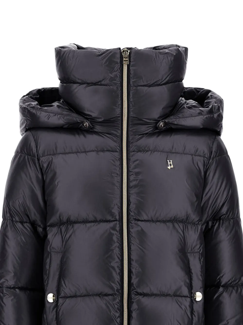 Herno Kids Gevoerd jack met capuchon Zwart