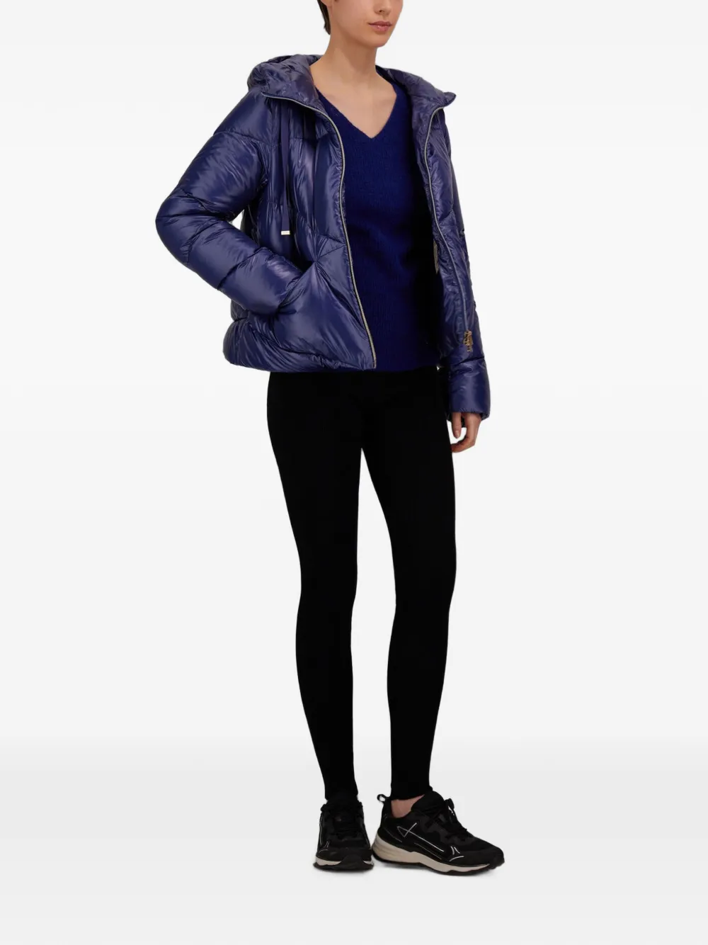 Herno Trui in tricotsteek met V-hals Blauw