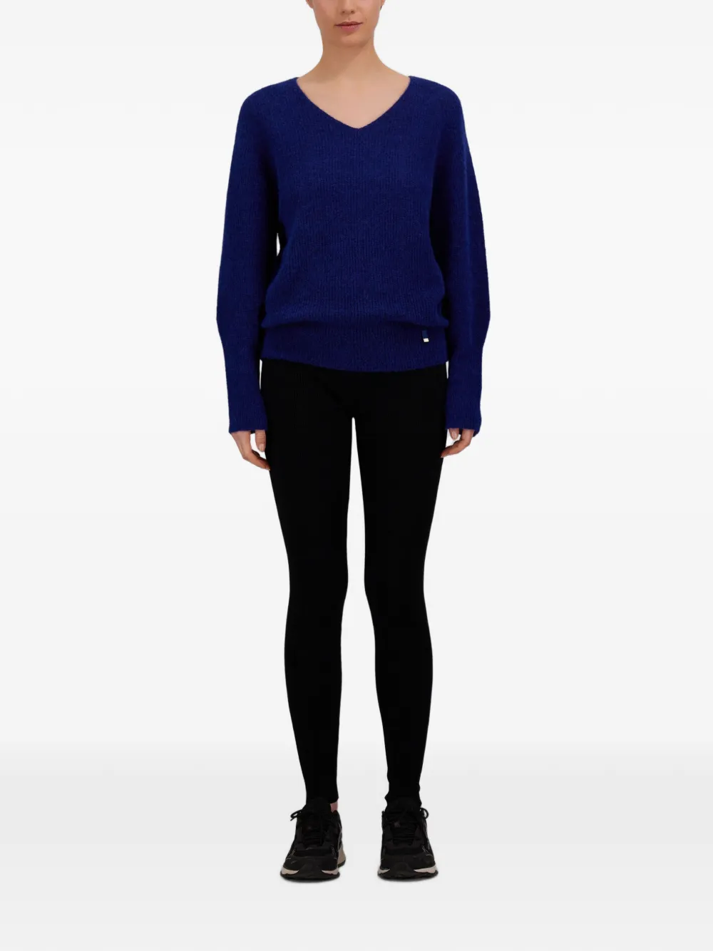 Herno Trui in tricotsteek met V-hals Blauw